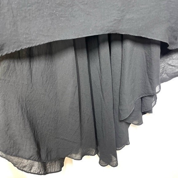 Dress the Population Leather and Chiffon High Low Alondra in Black S - Picture 6 of 16